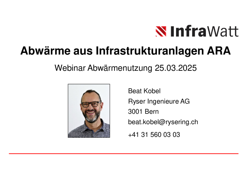 Beat Kobel Abwärme aus Infrastrukturanlagen ARA