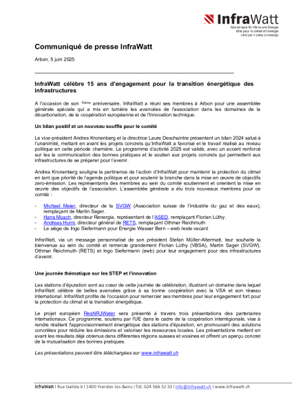 Communiqué de presse AG 2025 FR